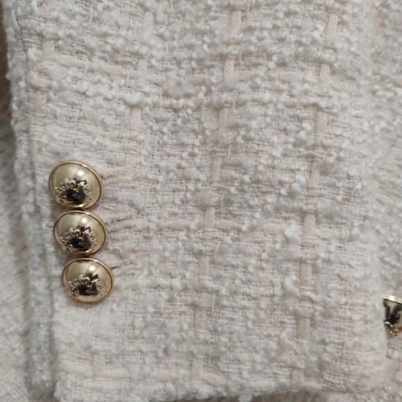 Zara Womens Cotton Tweed Long Sleeve Double Breasted Blazer size XL - Picture 10 of 15